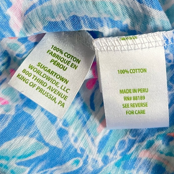 Lilly Pulitzer Fish Kiss Blue and Pink Top - Picture 5 of 8
